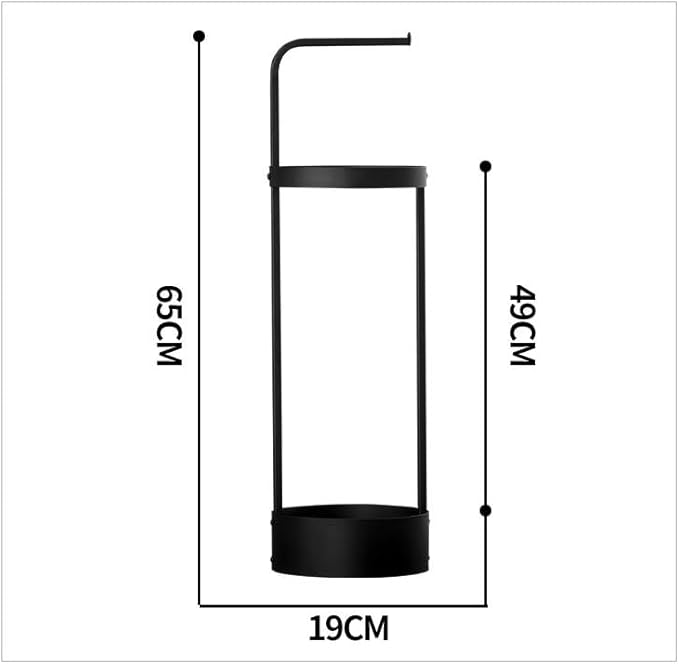 Modern, Minimalist Black Metal Freestanding Umbrella Stand – 2-in-1 Use – Dimensions 22 x 22 x 65 cm