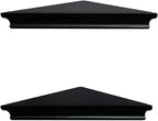 AHDECOR Black Floating Corner Shelves, Elegant Wall-Mounted Corner Shelf for Decorative Display and Storage in Any Room, Set of 2