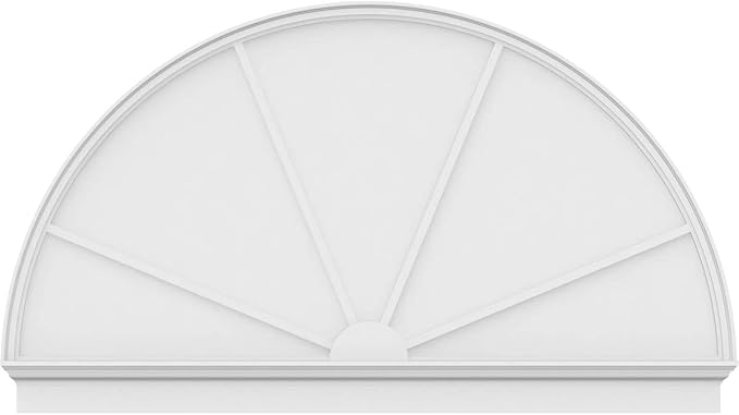 80"W x 46-3/4"H x 2-3/4"P Half Round 4 Spoke Architectural Grade PVC Combination Pediment