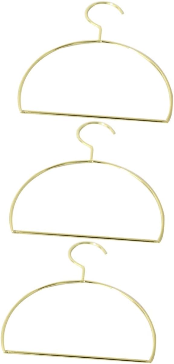 Amosfun 3pcs Space-Saving Semicircular Metal Scarf Hanger Rack for Closet Tie Hanger Scarf Towel Belt Rack Large Organizers