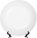 AKAISOEDN Custom Bone China Decorative Plate with Picture Logo Text Personalized DIY Photo Ceramic Dinner Plates with Display Stand Living Room Kitchen Office Decoration, White, 10in