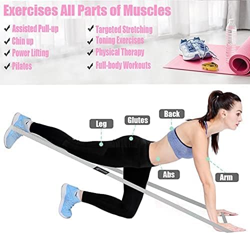 Long Resistance Bands, Fabric Resistance Bands Stretch Bands for Exercise Bands Resistance Bands Set Elastic Resistance Bands for Working Out Women Resistance Bands for Physical Therapy