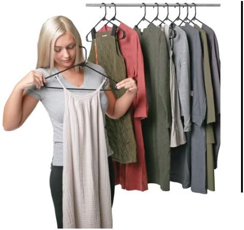 Sharpty Plastic Hangers Clothes Hangers for Clothing, Closet, Coats & Shirts - Durable & Space Saving - for Everyday Standard Use, Room Essentials & Basics - 60 Pack - Black
