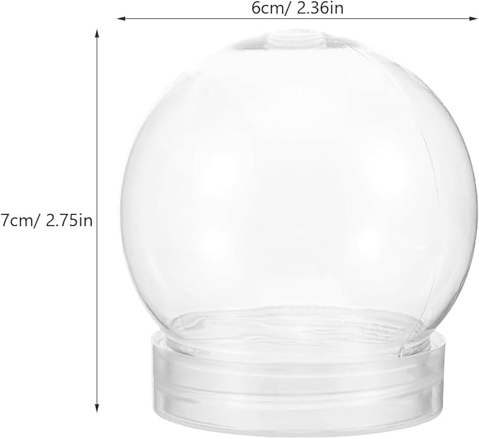 10Pcs Clear Plastic Snow Globe DIY 3 Inch Snow Globes, Clear Plastic Water Globe Water Globe Jar with Screw Off Cap Candy Cookies Jar for DIY Crafts Christmas Plant Flower Moss Landscape