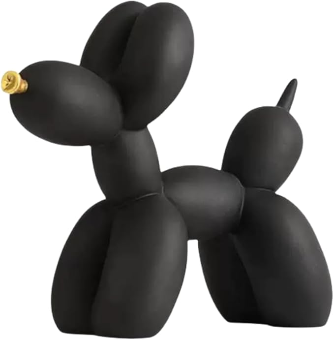 Resin Balloon Dog Sculpture - Collectible Figurines Decor for Home | Office Desktop Resin Decors Balloon Dog Decor (Black)