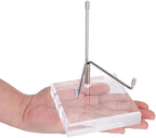 4 x 4 x 5.5 Inch Large Crystal Holder Acrylic Display Stands with Adjustable Metal Arm Rock Show Solid Riser Clear Block for Showcasing Geodes Mineral Specimens Amethyst Stone Easel Collectibles