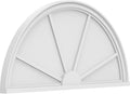 Ekena Millwork 40"W x 20"H x 2"P Half Round 4 Spoke Architectural Grade PVC Pediment