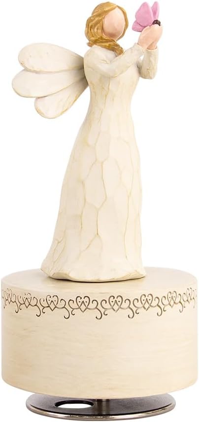 Angel Music Box, Sculpted Hand-Painted Musical Figure Gifts Butterfly Music Box Guardian Angel Figurine for Daughter Women Birthday Anniversary, Play You are My Sunshine