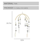 WAYUTO Neutral Handmade Felt Ball Ceiling Mobile - Gray Leaf