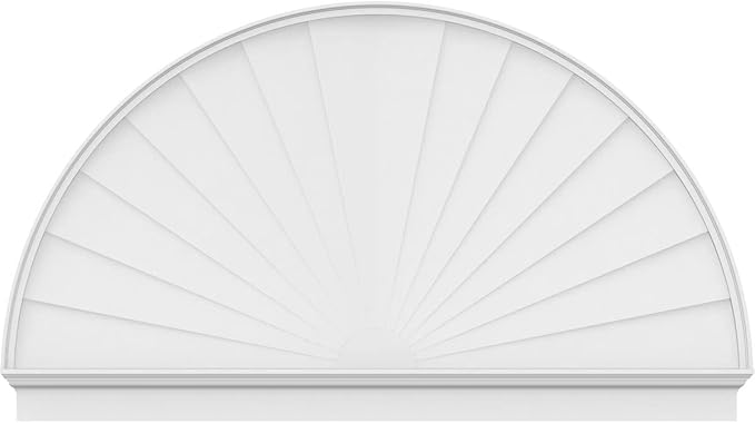 82"W x 47-3/4"H x 2-3/4"P Half Round Sunburst Architectural Grade PVC Combination Pediment