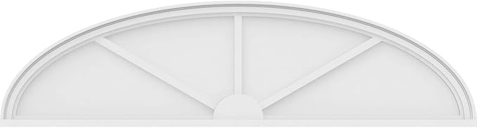 62" W x 16-1/2"H x 2" P Elliptical 3 Spoke Architectural Grade PVC Pediment