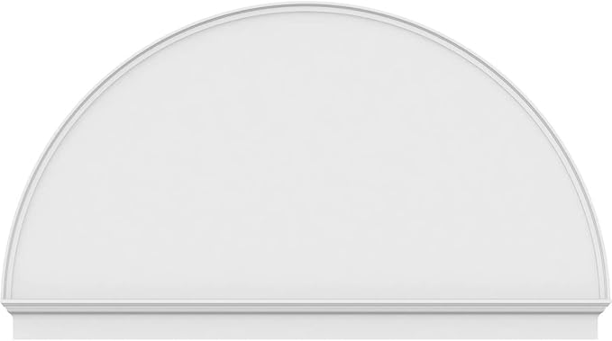 86"W x 49-3/4"H x 2-3/4"P Half Round Smooth Architectural Grade PVC Combination Pediment