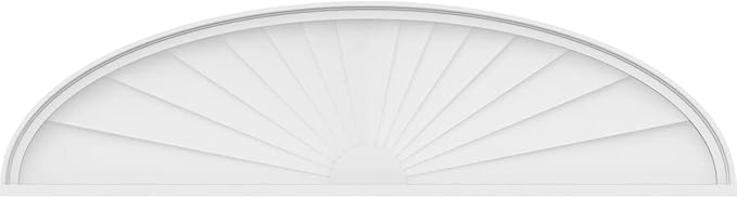 62" W x 16-1/2"H x 2" P Elliptical Sunburst Architectural Grade PVC Pediment