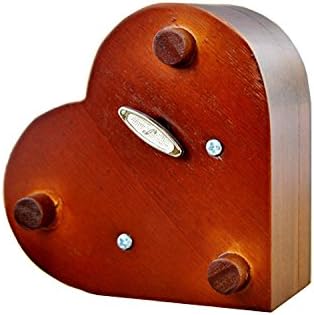 WESTONETEK Heart Shape Vintage Wood Carved Mechanism Musical Box Wind Up Music Box Gift For Christmas/Birthday/Valentine's day, Melody Canon in D Major