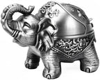 LAUYOO Metal Elephant Ashtray with Lid Windproof Ashtray Outdoor, Indoor Ashtrays for Weed, Vintage Practical Decoration Ashtrays for Cigarettes Great Gift for Men Women(Pewter)