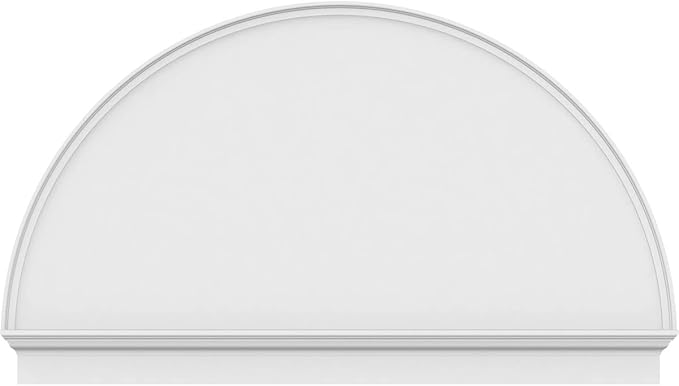 70"W x 41-3/4"H x 2-3/4"P Half Round Smooth Architectural Grade PVC Combination Pediment