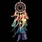Dream Catcher Wall Decor, Handmade Dream Catcher with LED Light, Colorful Feather Dream Catchers Wall Decor, Dreamcatchers Gift for Girls Kids Women