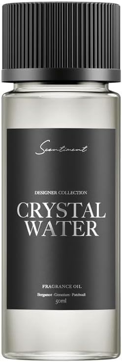 Scentiment Diffuser Oil - Crystal Water Designer Collection | Aromatherapy Home Fragrance | Luxurious Scent with Notes of Bergamot, Geranium, Patchouli (50 mL)
