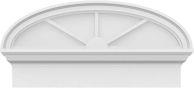 26" W x 13-3/8"H x 2-3/4"P Elliptical 3 Spoke Architectural Grade PVC Combination Pediment