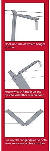 Haute Decor Adapt Adjustable Wreath Hanger, Top & Length Adjustable - Brushed Copper - Strong Over The Door Wreath Holder that Fits Almost Any Size Door