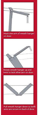 Haute Decor Adapt Adjustable Wreath Hanger, Top & Length Adjustable - Oil-Rubbed Bronze - Strong Metal Wreath Holder for Thick or Thin Doors