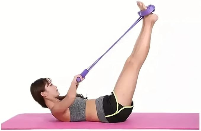 21 Fitness Resistance Bands Set with 4 Tube Pedal Ankle Puller - Multifunction Tension Rope for Abdomen Waist Arm Leg Stretching, Sit-Up Assistance Elastic Strength Bands with Handles
