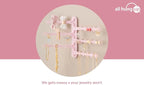 6-Tier Wall Jewelry Organizer Wall Mounted Jewelry Organizer Earring Holder Wall Mount Hanging Necklace Organizer Jewelry Hanger Hanging Necklace Holder Organizer Display (Pink)