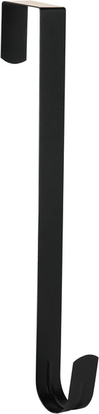 Wreath Hanger for Front Door, Slim Over The Door Hook, Easy to Use and Reusable Holiday Wreath Holder for Christmas, Thanksgiving, Halloween and Daily Décor (12" Black, 1)