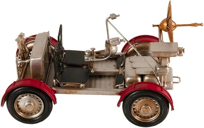 HomeRoots 5" Red and Silver Metal Hand Painted Model Car Tabletop Sculpture