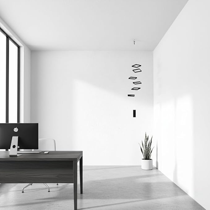 Elegant Minimalist Hanging Mobile with 6 Black Squares – A Statement of Simplicity and Style