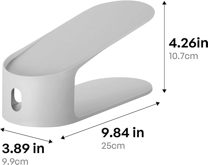 carrotez Shoe Slots Organizer 3 Pack - [Litem] Space Saving Shoe Organizer Rack for Closet - Easy Shoe Stacker, 9.84'' x 3.89'' x 4.26'' (Cool Grey, 3 Pack)