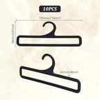 AHANDMAKER 10Pcs Plastic Hanger, Scarf Hanger Black Rectangular Towel Holders Space Saving Scarf Organizer Hooks Closet Organizers and Storage for Ties Scarves Belts, 7.6x3Inch