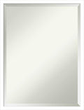 Amanti Art White Wall Mirror 25x19 Svelte White Rectangle Bathroom Mirror for Wall Decor Living Room, Medium Modern Wood Frame, Hangs Horizonally and Vertically, Bathroom Decor, Beveled Edge