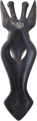 OTARTU 5 by 14 inch African Animal Giraffe Mask Wall Decor Sculpture Hand Carved Geometric on the Surface,Africa Style Wall Plaque