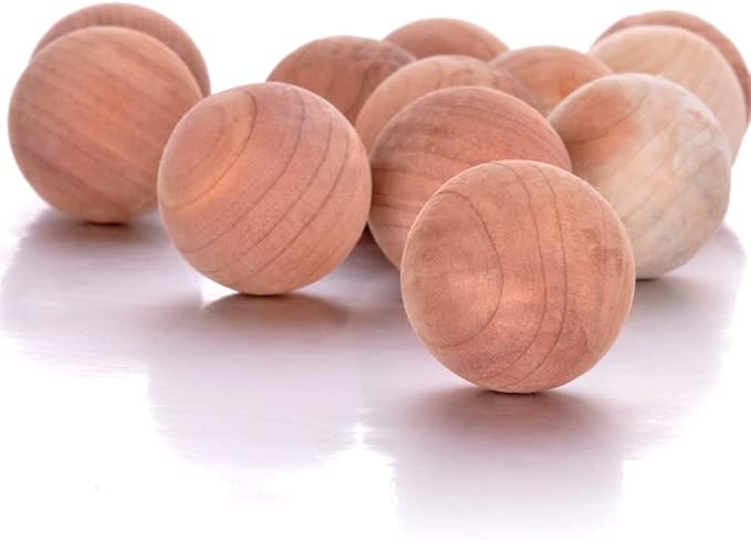 30pcs Cedar Blocks for Clothes Storage Natural Aromatic Cedar Balls Closet Freshener Clothes Protection Mustiness Prevention with Satin Bag, Small