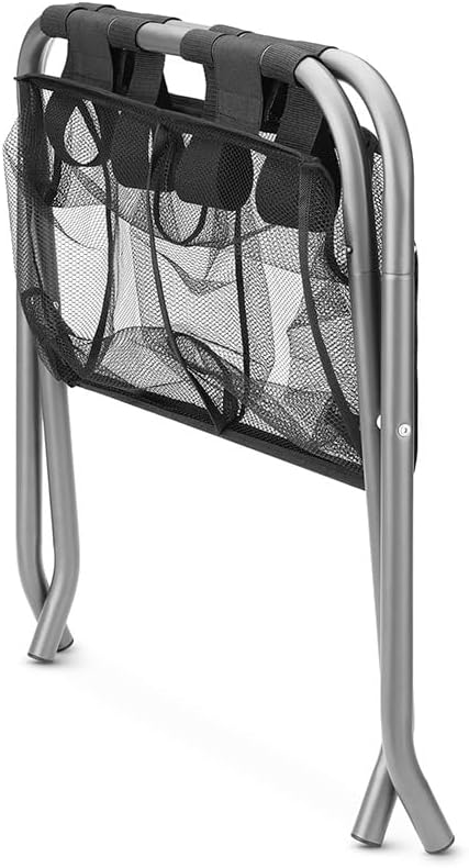 Whitmor Luggage Rack with Accessory Shelf - Black