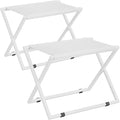 IBUYKE Luggage Rack for All Suitcase Sizes,Metal Luggage Holder,Foldable Suitcase Stand,Easy to Assemble for Bedroom Living Room Hotel,White TLR001W-2