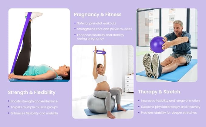 at Home Pilates Kit 13 pcs, Pilates Equipment for Home Workouts, Pilate Accessories Set with 9.8” Ball, 12” Magic Circle Yoga Rings, Resistance Bands, Pilates Essentials Kit for Women Gift