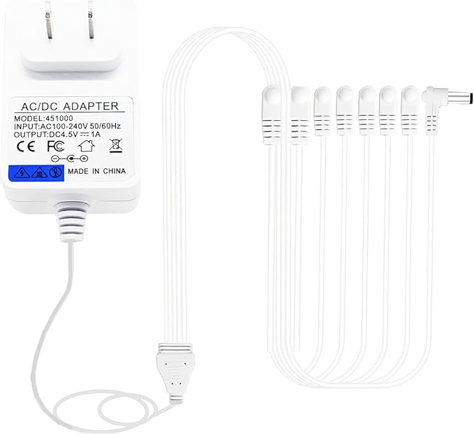 4.5V Power Adapter AC/DC 8-Output Compatible with Lemax Lighted Accessory 94566 94563 94564 94565 74295 74269 74707 84428 44242 Christmas Halloween Village Lights Micro Lighting Building Decoration