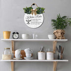 Modern Kitchen Decor,Kitchen Rules Rustic Round Wooden Sign,For Home, Office, Store Or Restaurant