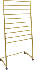 Scarf Organizer, 10 Tier Metal Scarf Display Stand with 4 Lockable Casters Movable Freestanding Belt Shawl Hijab Organizer for Boutique Display, Commercial Home