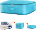 Space saver bag,for quilts, duvets or other fluffy clothing.Measures 21" L x 16.5" W x 11.2" H when unfolded and 21" L x 16.5" W x 4.8" H when compressed.Green