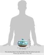 Lependor Ceramic Ashtray with Lids, Windproof, Cigarette Ashtray for Indoor or Outdoor Use，Ash Holder for Smokers,Desktop Smoking Ash Tray for Home Office Decoration - Blue
