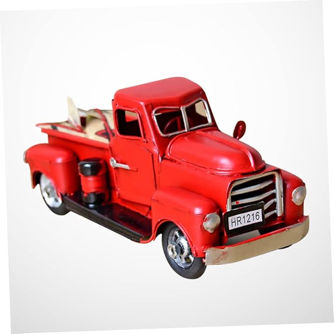 ORFOFE Unique Vintage Car Decor Rolling Metal Toy Model for Room Decor for Dad