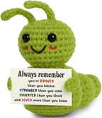 Mini Inspirational Positive Caterpillar, Always Remember You’re Braver Loved Gift, Crochet Caterpillar Gifts for Coworker Teacher Friend Kid Home & Office Desk Decor