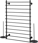 12-Tier Wall Mounted Scarf Rack, Scarf Display Rack, Towels Storage Hanger, Commercial Hijab Scarf Holder Organizer Space Saving for Retail Stores, Boutiques, Home (Black, 31.5in Width)