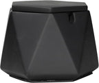 FREELOVE Concrete Ashtray with Lid & Stainless Steel Ashtrays for Cigarettes, Cement Ash Tray Smoking Holder Indoor Smokeless Outdoor Windproof Patio Home Office Cool Decor(Black, Large)