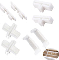 22 Pack Drawer Divider Clips Holder Plastic Mount Fixing Buckle Corner Angle Cross Connector Ends for Drawer Organizer Partition Grid Plates Separators Rail Box Installation (4 Types)