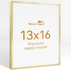 13x16 Aluminum Metal Picture Frame,Tempered Glass Gold Photo Frame 13x16 for Family Photo,Posters,Art,Document to Wall Mount Horizontally or Vertically