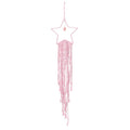 MECCANIXITY Macrame Dream Catchers, Pink Handmade Star Design Woven Cotton Dream Catcher Wall Hanging for Home Bedroom Decoration Ornament Craft Gift